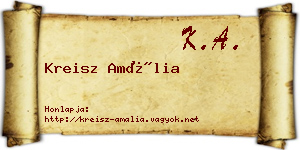 Kreisz Amália névjegykártya