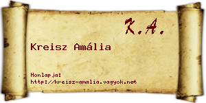 Kreisz Amália névjegykártya